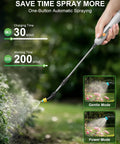 Battery Powered Garden Sprayer 2 Gallon Electric Pump Sprayer With 3 Mist Nozzles, Rechargeable Battery, in use on garden plants