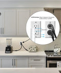 Kitchen with Slim Flat Plug Extension Cord 1 Foot 14 Gauge 15 Amp White Heavy Duty Power Cord With Low Profile Design in use.