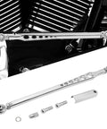 Sliver Chrome Shift Linkage Gear Shifter Replacement For Harley Davidson Electra Glide Road King Street Glide Road Glide Trike Glide Softail Dyna 1986 To 2023 Ride Ready Aftermarket Upgrade For Touring Models And Big Twin Cruisers installed on bike