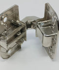 Adjustable Concealed Pie Cut Corner Cabinet Door Hinge Full Inset Nickel Plated Finish showing 78 Degree Opening Angle and tough construction.
