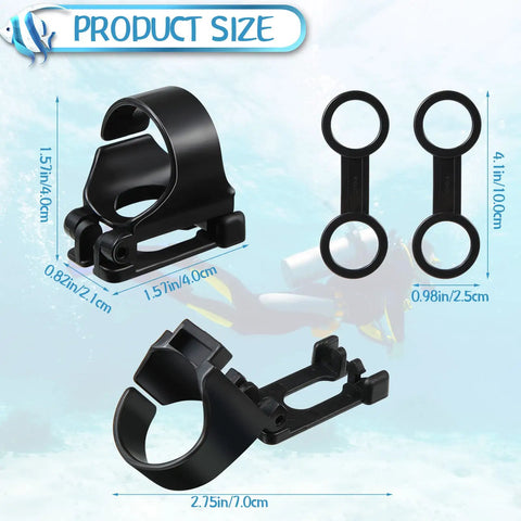 16 Pack Universal Snorkel Clip And Silicone Keeper Set Plastic Snorkel Keeper Tube Holder Mask Clip Retainer for Scuba Gear