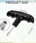 Adjustable Golf Wrench Tool For Driver Heads, Stainless Steel, Plastic Handle, Head Adjustment Tool For Club Drivers, Shaft Adapter Torque Tool, Precision Fit, Black shown with dimensions