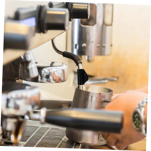 Barista using coffee machine with Steam Pipe Rubber Sleeve Replacement Kit For Old Parts No Sweat Install, DIY Home And Outdoor Insulation Solution, Hot Water Line Sleeve, Lightweight Portable And Simple To Fit for efficient steam handling.