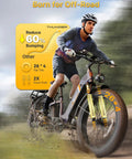 Person riding High Torque Electric Fat Bike For Adults With 1800W Peak Power And 864Wh Removable Battery, 26 Inch By 4 Inch Fat Tires