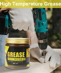 Industrial Grease For Hammer Bit Drills And Bearings 250G jar near drill and worker on construction site