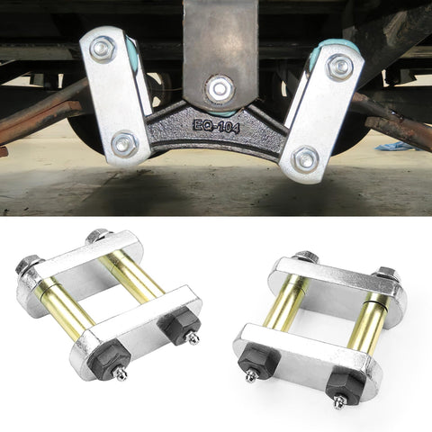 Beefed Up Heavy Duty Trailer Shackle Upgrade Kit for CRE3000 Stock and Equaflex 2.25 inch shackles on tandem axle suspension.