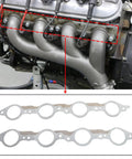 Exhaust Manifold Gasket Bolts Kit For All LS Series Engines Excluding LS7 Compatible With LS1 LS2 LS3 LS6 shown installed and gaskets