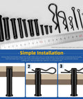 Clevis Pins Set With Cotter Pins And R Clips In 16 Sizes, Black Finish, Heavy Duty Hardware Kit For Mechanical Linkages, Must Have For Projects