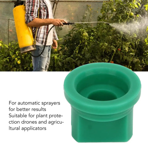 Flat Fan Sprayer Nozzle Set Of 20 High Pressure Plastic Sprayers shown with farmer using yellow sprayer on plants
