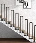 Tough As Nails Industrial Pipe Railing Featuring Slick Non Slip Iron Guardrail For Indoor Outdoor Steps And Decks on staircase.