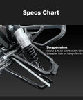 Close-up of suspension on 212cc Gas Powered Go Kart With CVT Belt Drive And 420 Chain Up To 45 MPH Hydraulic Rear Disc Brake