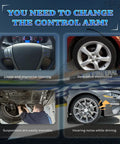 Dashboard and car wheel indicating issues for 12 Piece Front Suspension And Steering Kit With Lower Control Arms And Ball Joints Sway Bar Links And Tie Rod Boots For Honda Accord 2013 To 2017 And Acura TLX 2015 To 2020 Ready To Roll.