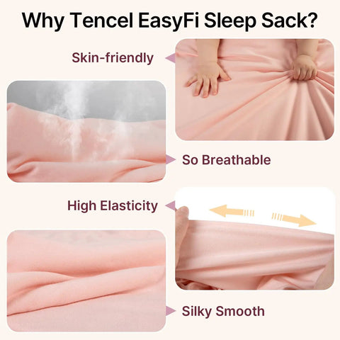 Cozy Bamboo Rayon Sleep Sack For Babies 6 To 12 Months 1.0 TOG All Year Wearable Blanket features, skin-friendly, breathable, elastic, smooth.