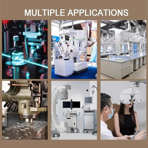 Multiple applications of Smooth As Butter Precision Manual Linear Stage Actuator With 100mm Stroke in robotics and machining.