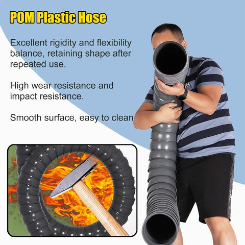 Pro Level Flexible Welding Fume Extraction Arm Featuring Straight Up Heavy Duty Articulated Smoke Hood And No Nonsense Plastic Duct for easy movement and cleanup.