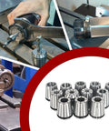 Beefy Pro Grade ER32 Collets Set, Twelve Pieces, One Eighth To Three Quarters Inch Range, Includes Nine Sixteenths, Five Eighths, Eleven Sixteenths Inch, Spring Steel, Ground For Tight Tolerance, Perfect For CNC Milling, Lathe, And Routing
