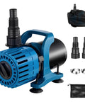 High Flow Submersible Pond Pump For Fountain Fish Pond And Waterfall Adjustable 600 To 1800 GPH 13 Ft Lift 100W with accessories