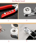 Colorful Snap Button Kit Set With 200 Sets, 5 Claw Buckles, 6 Inch Plier And Alloy Stick for clothing and crafting tools