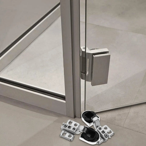 2 Pack 26mm Cabinet Door Hinges With Glass Door Buffer Soft Close Corner Cabinet Hardware For Kitchen And Wine Display
