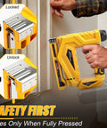 Smooth Operator 3 In 1 Cordless Brad Nailer Compatible With Dewalt 20V Max Battery Tool Only showing safety features during use.