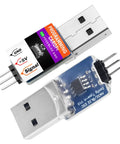 USB Linker ESC Programming Card For AM32 BL32 Brushless ESC Lets You Plug Into PC For Quick Tuning And Firmware Upgrades Compatible With Axial SCX24 1 24 RC Crawler The Go To Upgrade Tool For Custom Builds, showing two USB connectors with programming labels.