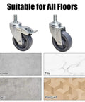 Heavy Duty Swivel Caster Wheels With Top Plate M Threaded Stem Rubber Casters suitable for concrete, tile, carpet, parquet floors