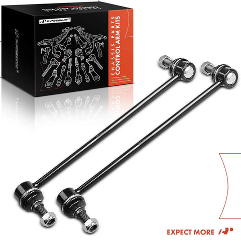Front Sway Bar Link Stabilizer For Nissan Altima 2007-2021, Maxima 2009-2014 And 2016-2021, Murano 2009-2021, Pathfinder 2013-2020, Rogue 2008-2019, Rogue Sport 2017-2019, Infiniti JX35 2013, QX60 2014-2020, Smooth Ride, Precise Handling, black steel links