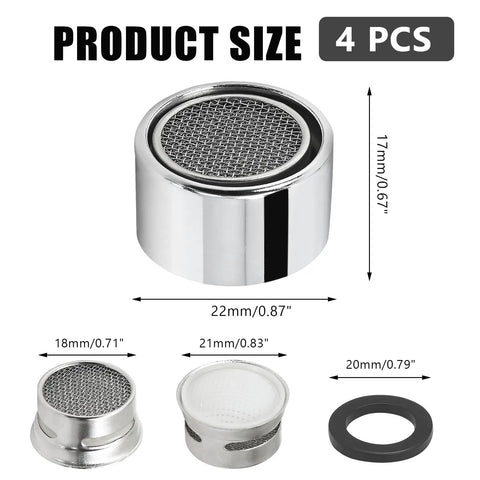 4 Pack Universal 55/64 Female Thread Faucet Aerator, Solid Brass Build For Kitchen And Bath Sinks, Gonna Love How This Setup Kills Splashing And Amps Up Your Water Flow