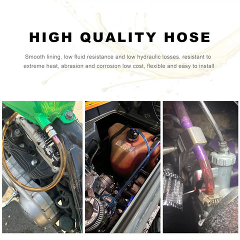 Blue Silicone Fuel Line Hose Tube For Motorcycle ATV Dirt Bike And Pit Bike Flexible Anticorrosion Gas Line And Gasoline Hose Soft High Performance Vacuum Tubing Replacement For Durable Fuel System installed on engine