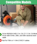 Heavy Duty Drain Snake Auger Drill Attachments 10 Pack compatible with Ridgid K-400 C Series machines for drain cleaning.