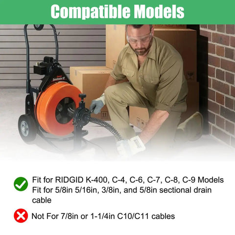 Heavy Duty Drain Snake Auger Drill Attachments 10 Pack compatible with Ridgid K-400 C Series machines for drain cleaning.