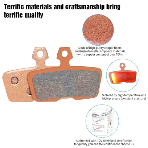 Four Piston Sintered Metal Mountain Bike Brake Pads Built Beefy For Code R RSC Guide G2 RE And DB8 DB6 DB4 Series with copper fibers