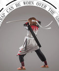 Person wearing Long Sword Bag For Katana Carrying Case With Shoulder Strap Dope Ninja Sword Sheath during martial arts pose