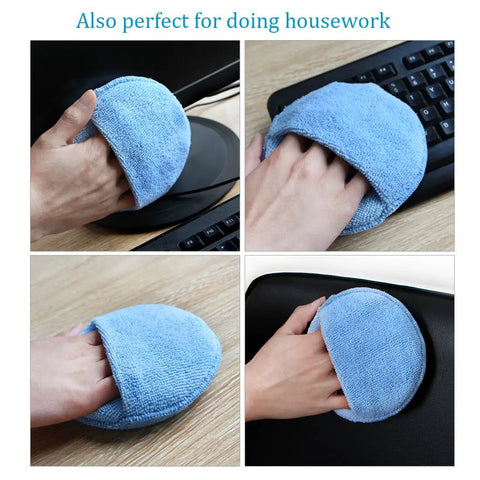 Ultra Soft Microfiber Wax Applicator Pads With Finger Pocket For Cars Foam Sponge 5 Inch Diameter Blue Pack Of 10 Ideal For Waxes Sealants And Glazes No Scratch Absorbent Detailers Favorite