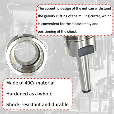 MT2 ER32 Collet Chuck Kit With MT2 Shank And M10 Thread, ER32 Spanner Included, high precision holder made of 40Cr steel