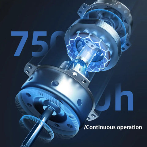 Portable evaporative air cooler motor showing details with 750W continuous operation, perfect for summer cooling.