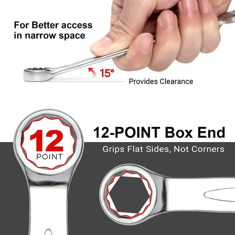 Beefy 24 Millimeter Metric Combination Wrench Built For Pros With 12 Point Box End And 15 Degree Offset Premium Industrial Grade Spanner