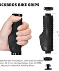 Mountain Bike Grips Lock On Aluminum Clamp Handlebar Grips For MTB BMX Ergonomic Design showcased with secure locking system