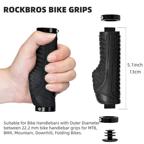 Mountain Bike Grips Lock On Aluminum Clamp Handlebar Grips For MTB BMX Ergonomic Design showcased with secure locking system
