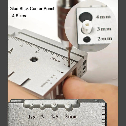Drilling tool with ruler on metal surface for Mini Bench Vise Table Clamp for Model Making and Jewelry Crafting.