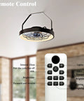 20 Inch Wall Mount Fan With Light And Dimmable 3CCT LED 6 Speeds Smart Remote And App Control shown with remote control