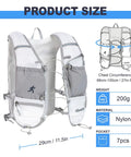 Unisex Hydration Running Vest With Adjustable Chest Straps, Lightweight Nylon Gear For Marathon, Jogging, And Hiking, Gray 46cm x 29cm