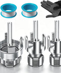 1 2 3 4 Inch Pipe Threading Tool Set Quick Cut Die For Pvc Steel Copper Internal External Threading Heavy Duty Reamer Kit close-up of cutters and gloves