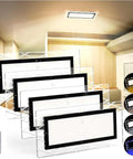 Beast Bright 1800LM LED RV Ceiling Lights Pack Of 4 Dimmable Fixtures shown with remote control, 4 color temperatures