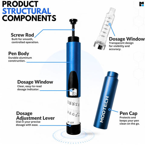 Lab Grade Precision Mechanical Pen With Sixty Settings Dial Aluminum Body Adjustable Mechanism Blue Finish For Detailed Research Technical Lab Work Pro Grade Writing Tool, blue aluminum body