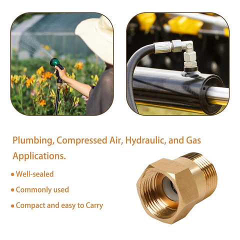 NUNU FER brass one-way check valve, 3/4 in female to 3/4 in male threads, backflow preventer, 2-pack