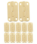 Antique Gold Jewelry Box Hinges 12 Pack For Cabinet Doors And Bookcases, Iron Four-Hole Vertical Hinges Displayed