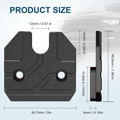 Dimensions of Aluminum Black Sun Visor Clip Repair Kit For Ram 1500 Trucks 2019 Through 2026