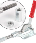 4 Pack Heavy Duty Push Pull Toggle Clamps Featuring Quick Release Lever And Tough As Nails Grip With Galvanized Steel Construction for jigs and workstation use.