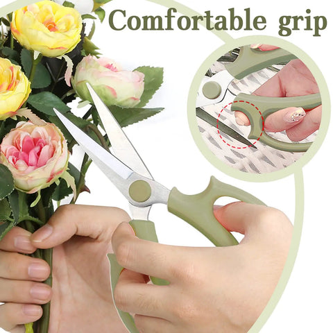 Three Pack Floral Pruning Shears Set With 65mm Stainless Steel Blades And Soft Rubber Grip Handles Premium Garden Clippers